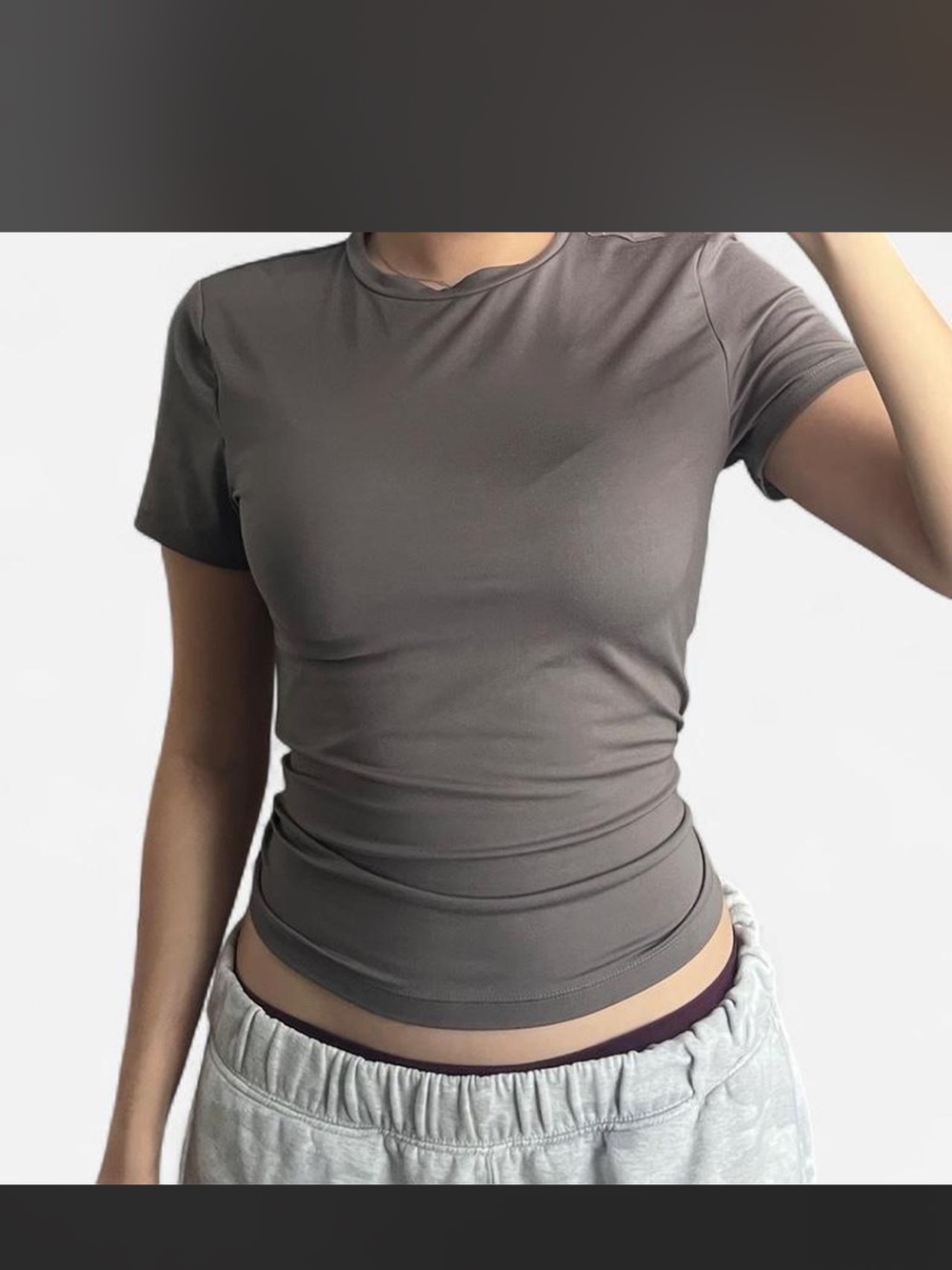 H&M Slim Fit Short Sleeve Women’s Tee - Taupe
